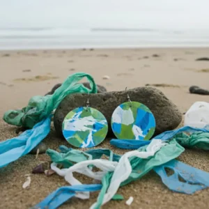 Pendientes blanco verde y celeste