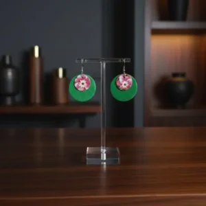 Pendientes verde y florado